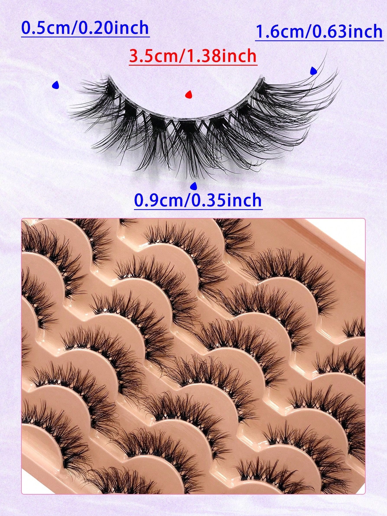 ENCHUW 14 Pairs Eyelashes Natural Look Wispy Cross Eye Lashes Clear Band Lashes 3D Fluffy Soft Lashes Extension False Eyelashes