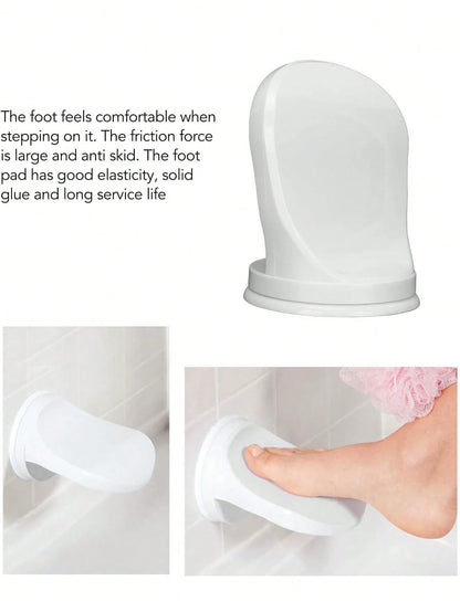 English: 3-In-1 Bath Step Stool With Suction Cups| Shower Foot Rest, Toilet Step & Non-Slip Shaving Leg Step Stool For Bathroom Safety