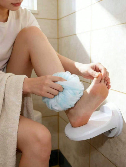 English: 3-In-1 Bath Step Stool With Suction Cups| Shower Foot Rest, Toilet Step & Non-Slip Shaving Leg Step Stool For Bathroom Safety