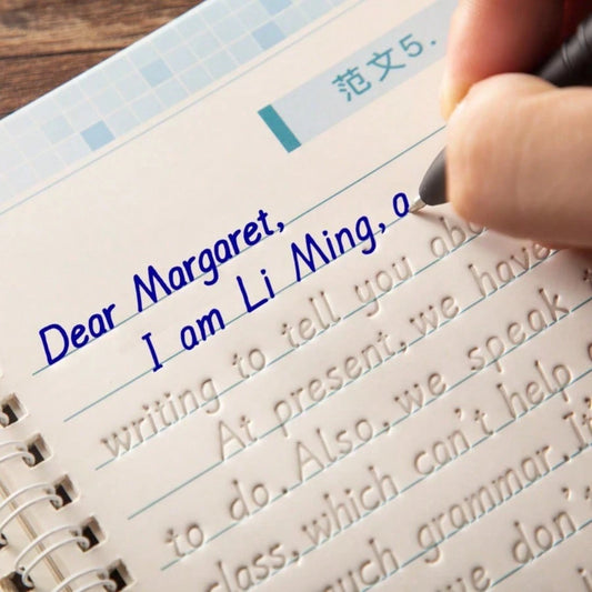 English Handwriting Set- Premium English Practice Book With 3D Grooved Design- Easy-To-Use Reusable Handwriting Tool| Ideal Gift For Holidays And Birthdays, Back To School