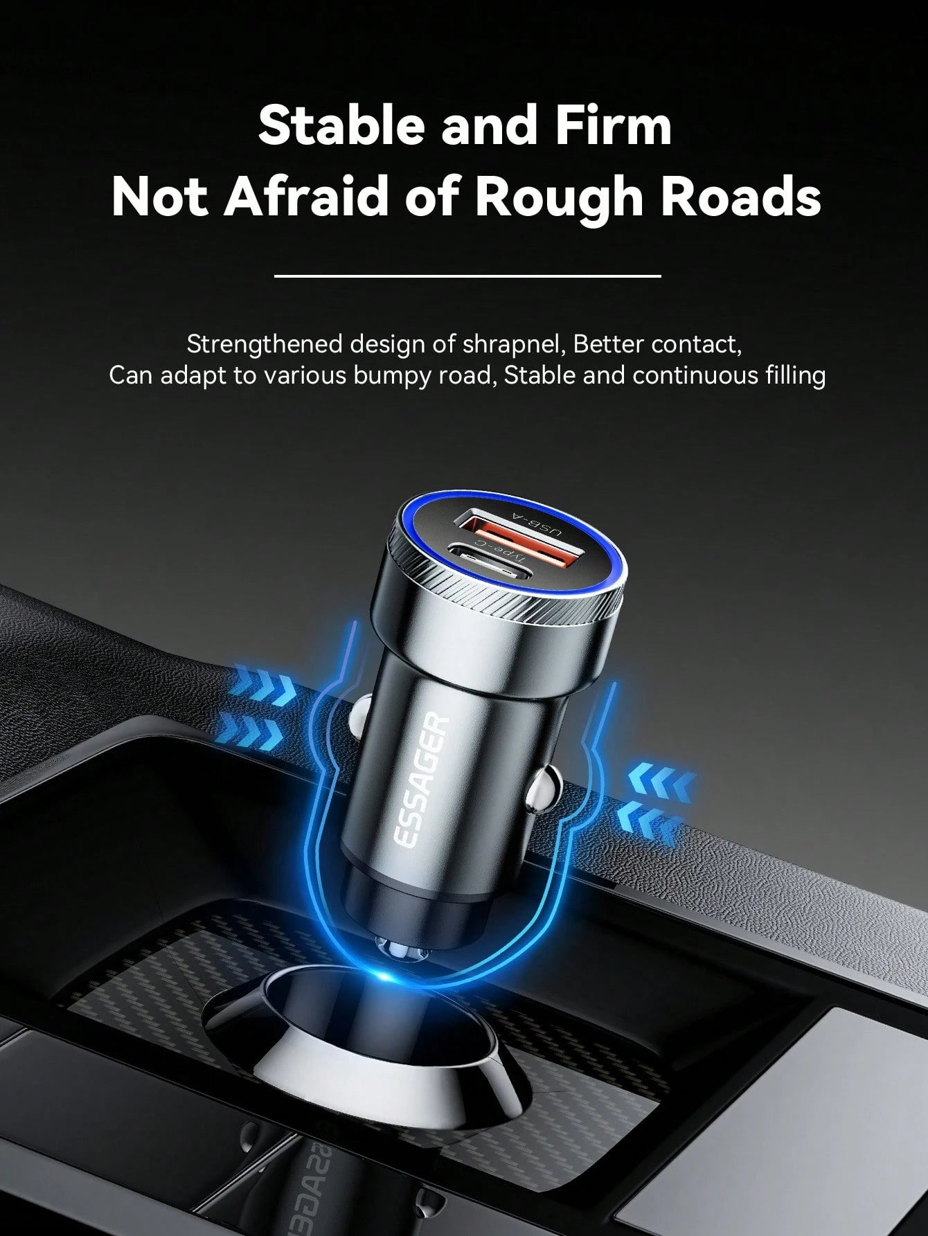 Essager USB C Car Charger QC 4.0 PD3.0 45W Type C Fast Car Phone Charger Compatible With Iphone 14 13 12