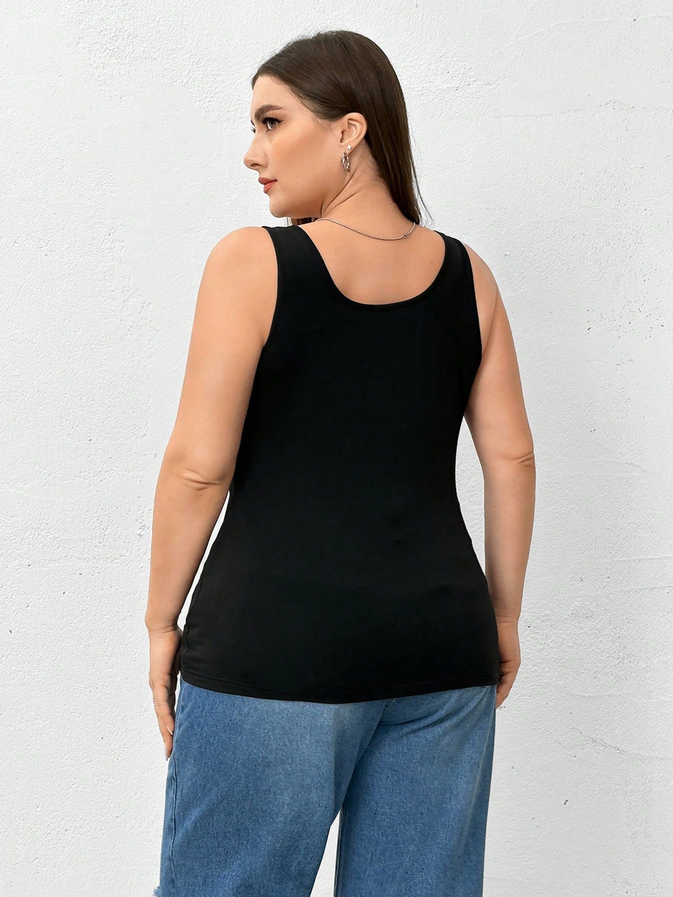 Essnce Plus Size Women's Clothing Four Seasons Fashion Casual Comfortable Basic Long Top 3-Pack Tank Top, Summer Women Pink