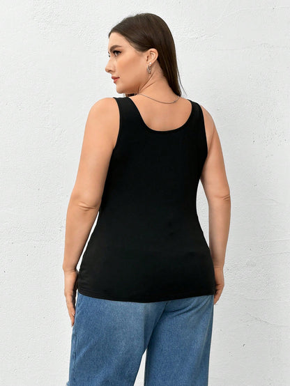 Essnce Plus Size Women's Clothing Four Seasons Fashion Casual Comfortable Basic Long Top 3-Pack Tank Top, Summer Women Pink