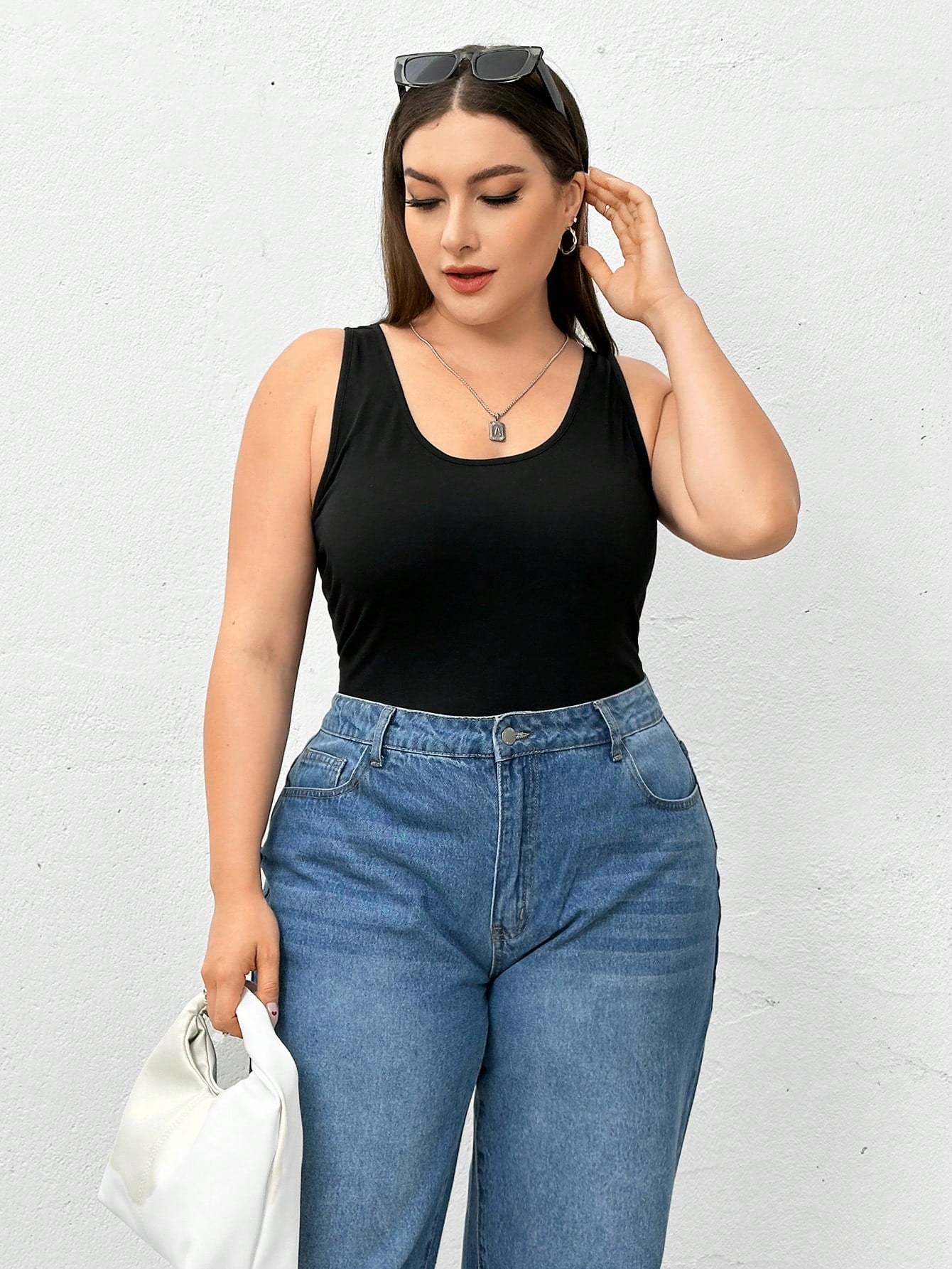Essnce Plus Size Women's Clothing Four Seasons Fashion Casual Comfortable Basic Long Top 3-Pack Tank Top, Summer Women Pink