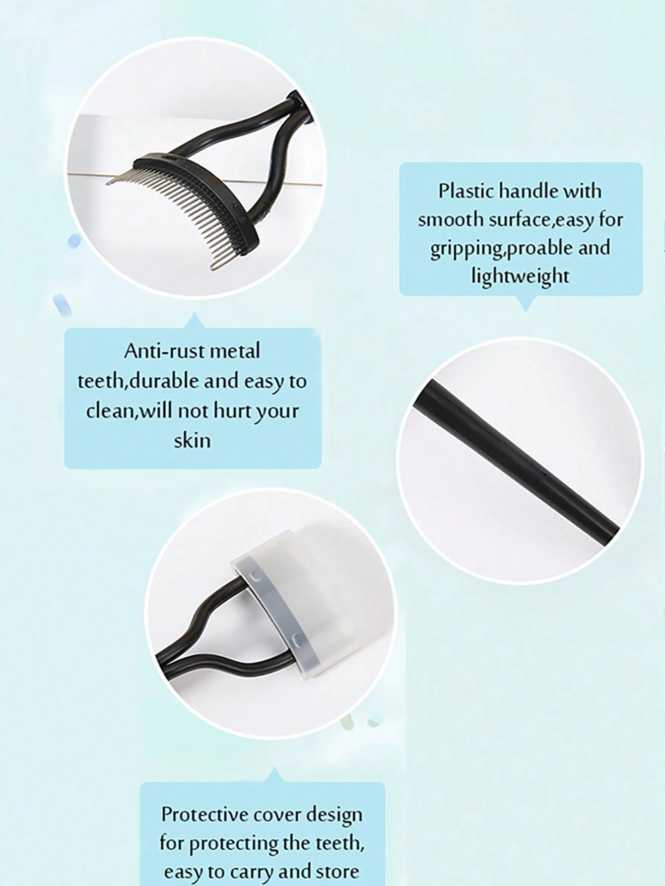 Eyelash Comb, 2pcs Stainless Steel Straight Handle Eyelash Separator,Eyebrow Brush,Eyeshadow Brush,Spoolie,Spoolie Brush,Giveaways
