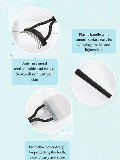 Eyelash Comb, 2pcs Stainless Steel Straight Handle Eyelash Separator,Eyebrow Brush,Eyeshadow Brush,Spoolie,Spoolie Brush,Giveaways