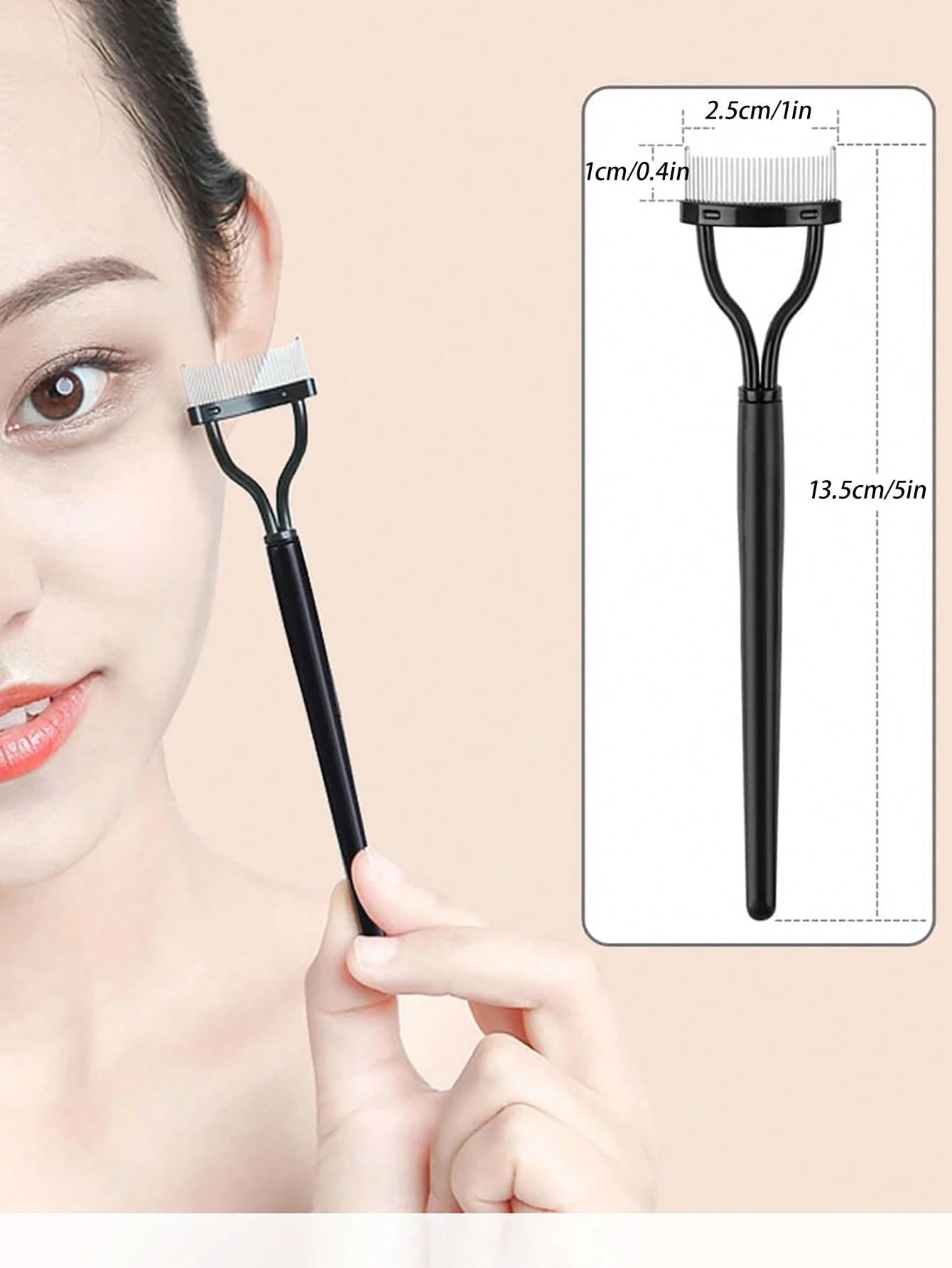 Eyelash Comb, 2pcs Stainless Steel Straight Handle Eyelash Separator,Eyebrow Brush,Eyeshadow Brush,Spoolie,Spoolie Brush,Giveaways