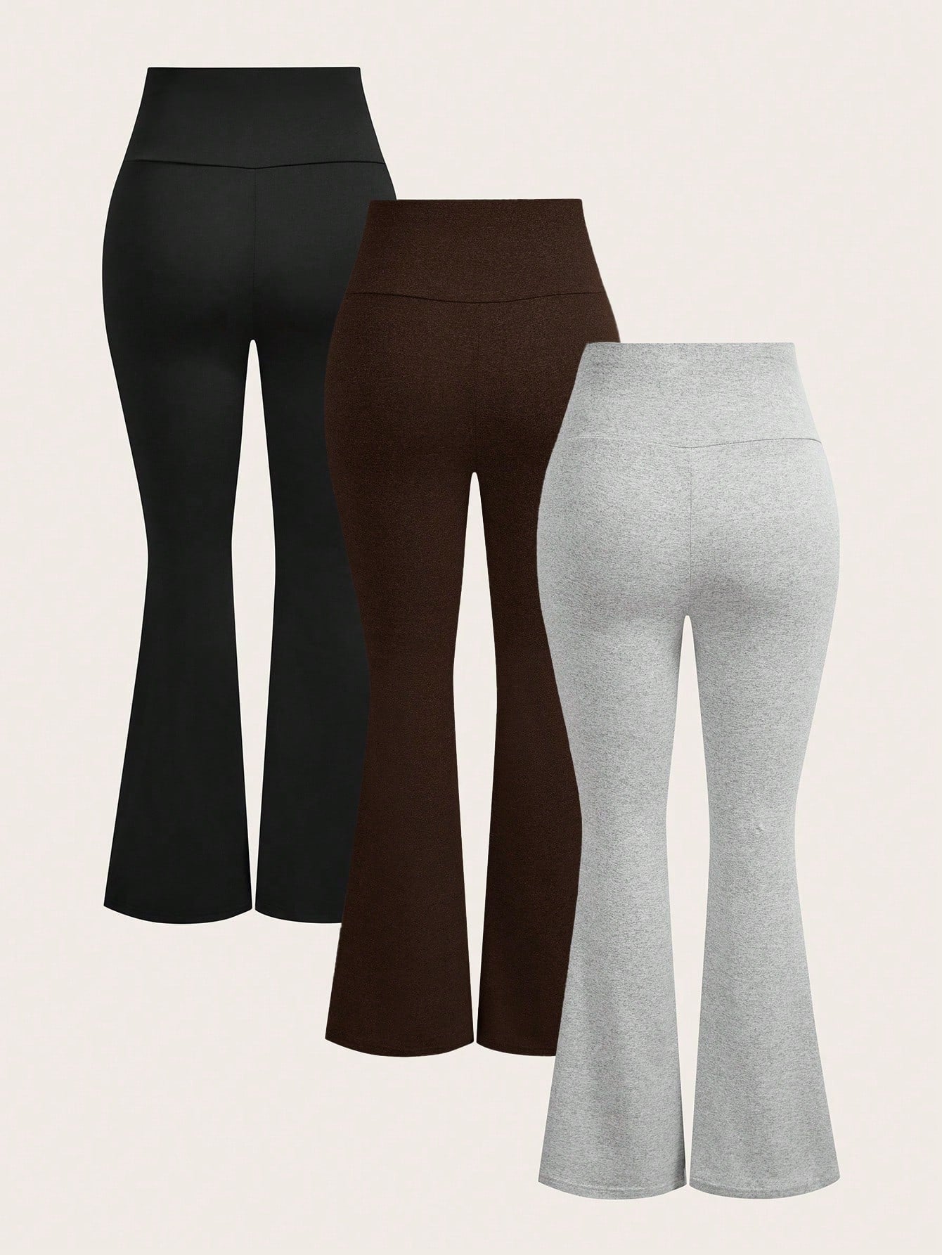 EZwear 3pcs/Set Ladies' V-Waist Flared Trousers