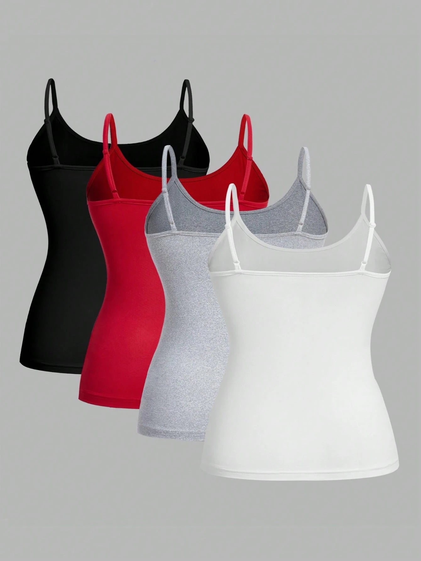 EZwear 4pcs/Set Plus Size Women Casual Camisole Tops, Suitable For Summer