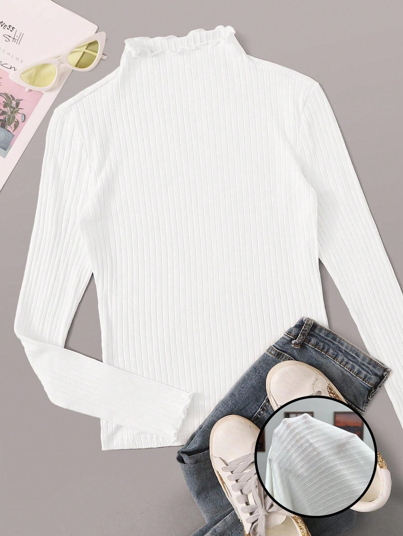 EZwear Knit Ribbed Plus Size Women's T-Shirt, Summer Outfits, Beach Outfits For Women, Summer Holiday Outfits, Holiday Outfits Fall