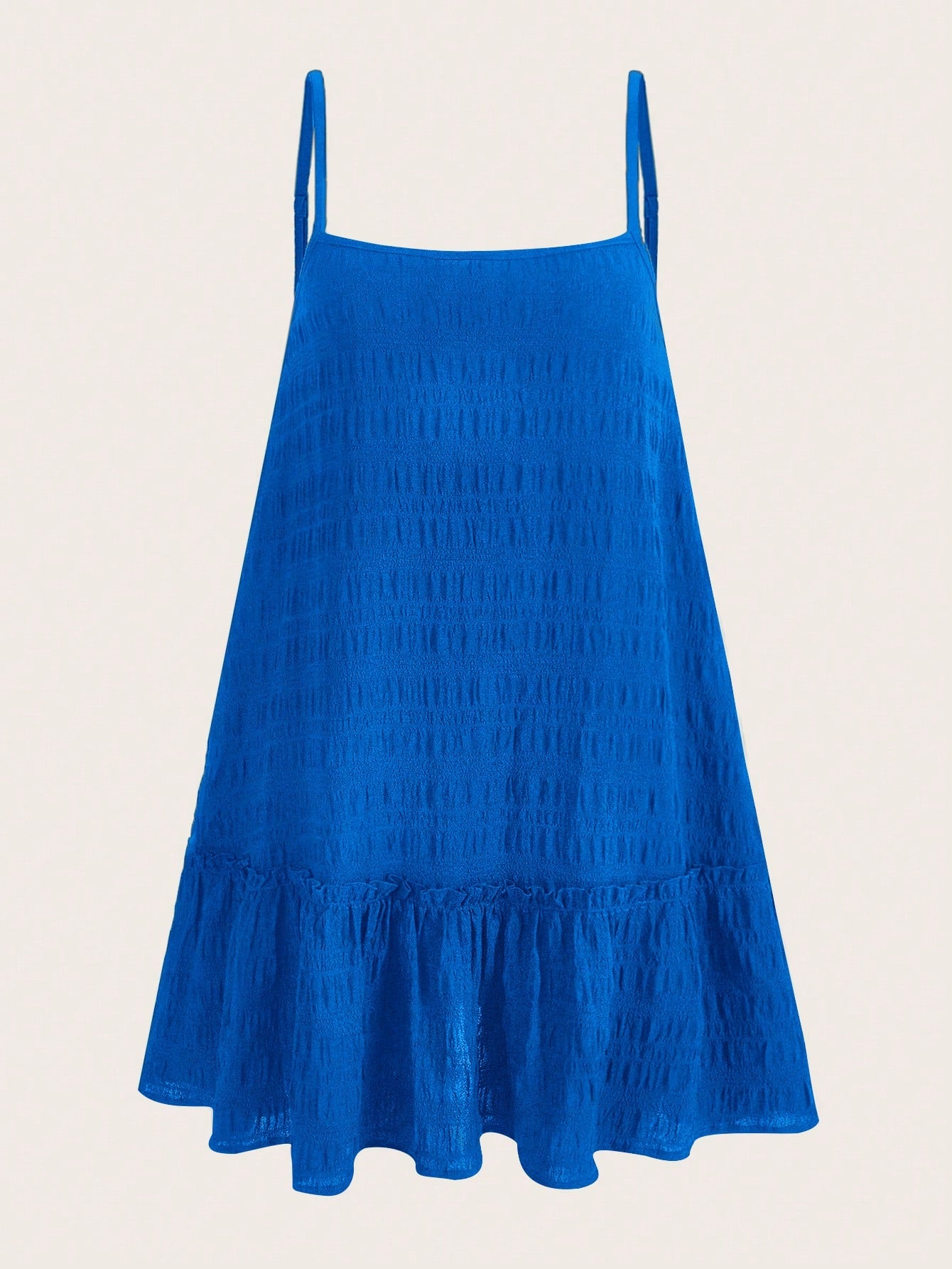 EZwear Summer Outfits Solid Ruffle Hem Cami Dress,Sun Dress,Summer Dresses For Women