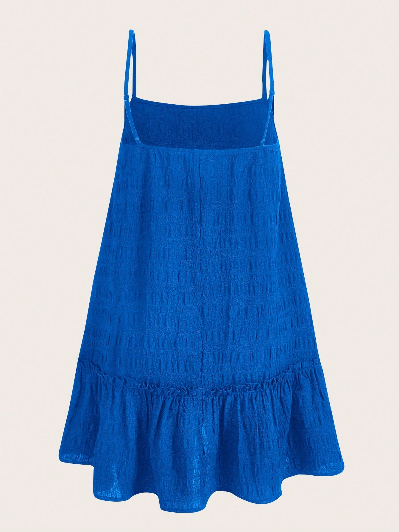 EZwear Summer Outfits Solid Ruffle Hem Cami Dress,Sun Dress,Summer Dresses For Women