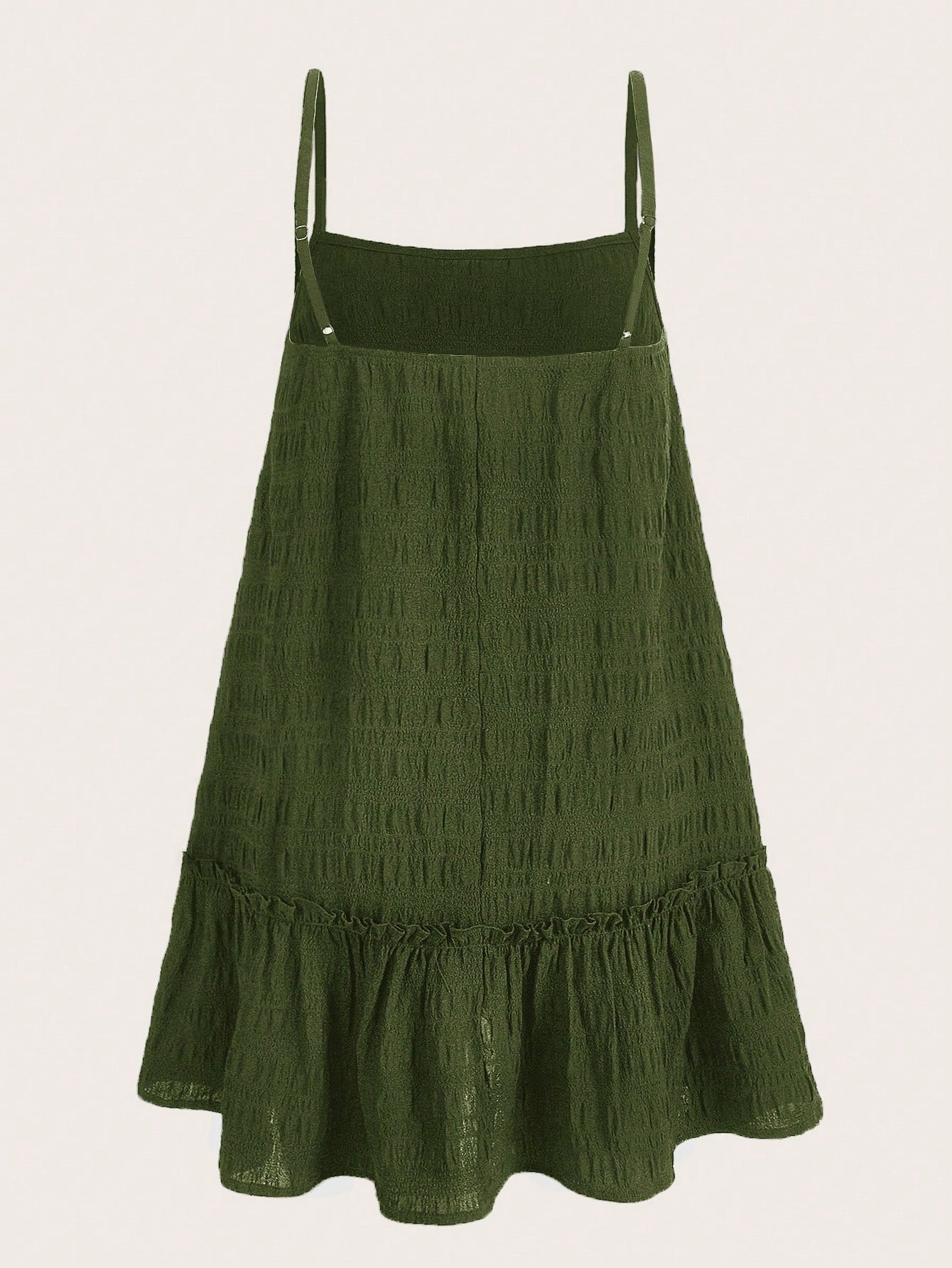 EZwear Summer Outfits Solid Ruffle Hem Cami Dress,Sun Dress,Summer Dresses For Women