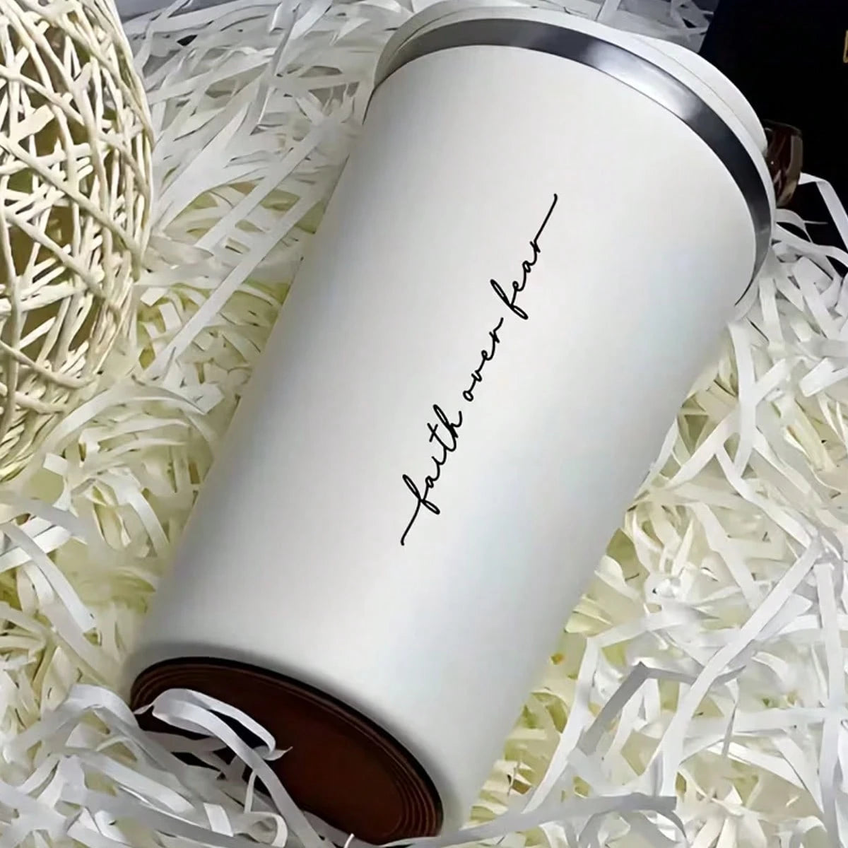 Faith Is Stronger Than Fear. Suitable For Car Rearview Mirror, Water Bottle, Mirror, Car Interior Decoration Sticker, Car Accessories Car Rearview Mirror Sticker