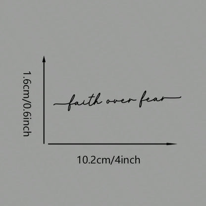 Faith Is Stronger Than Fear. Suitable For Car Rearview Mirror, Water Bottle, Mirror, Car Interior Decoration Sticker, Car Accessories Car Rearview Mirror Sticker