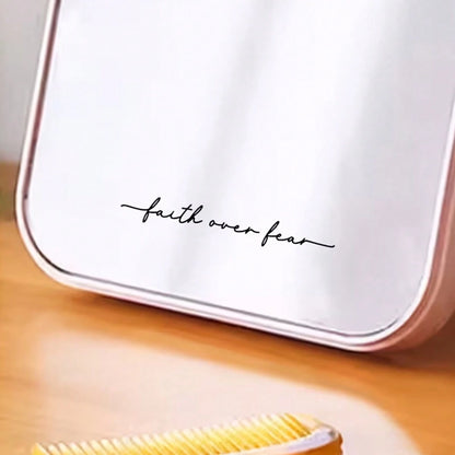 Faith Is Stronger Than Fear. Suitable For Car Rearview Mirror, Water Bottle, Mirror, Car Interior Decoration Sticker, Car Accessories Car Rearview Mirror Sticker