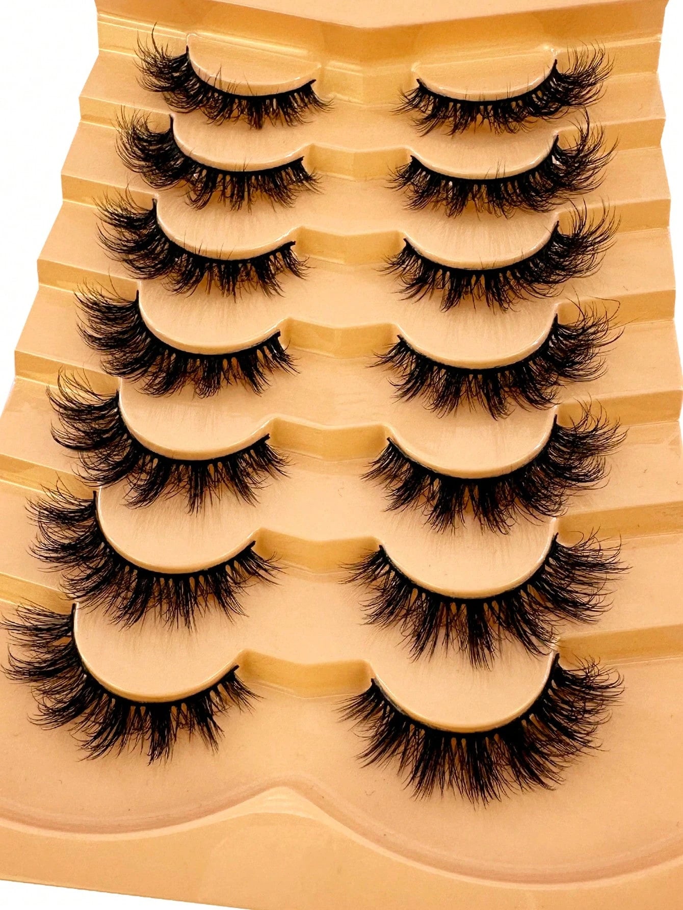 False Eyelashes Wispy Lashes Natural Look Fake Eyelashes Cat Eye Lashes Mink Fluffy Strip False Lashes Fox Eye Lashes Pack 7 Pairs Strip Lashes,Lashes,Eyelashes,Fake Lashes