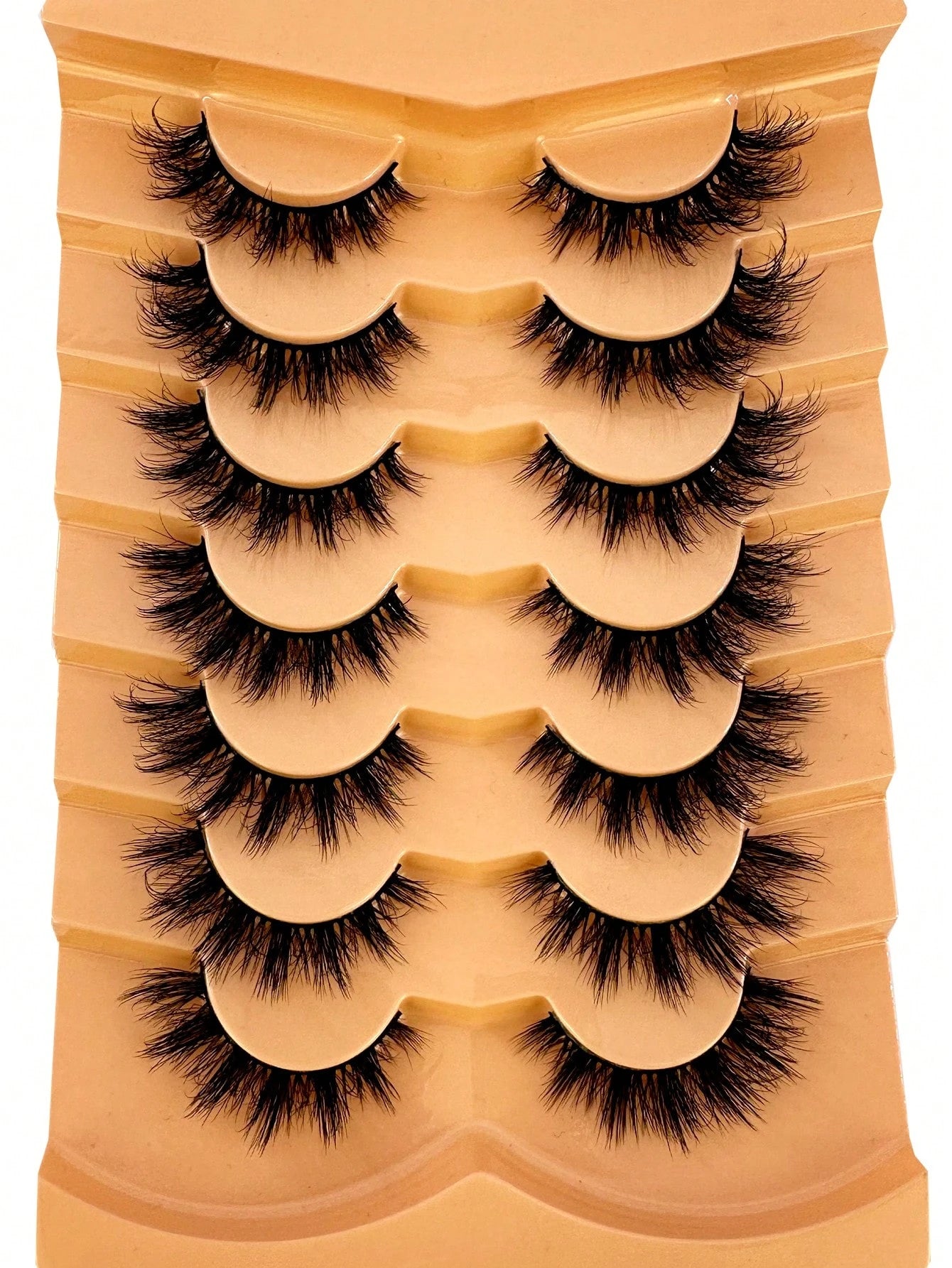 False Eyelashes Wispy Lashes Natural Look Fake Eyelashes Cat Eye Lashes Mink Fluffy Strip False Lashes Fox Eye Lashes Pack 7 Pairs Strip Lashes,Lashes,Eyelashes,Fake Lashes