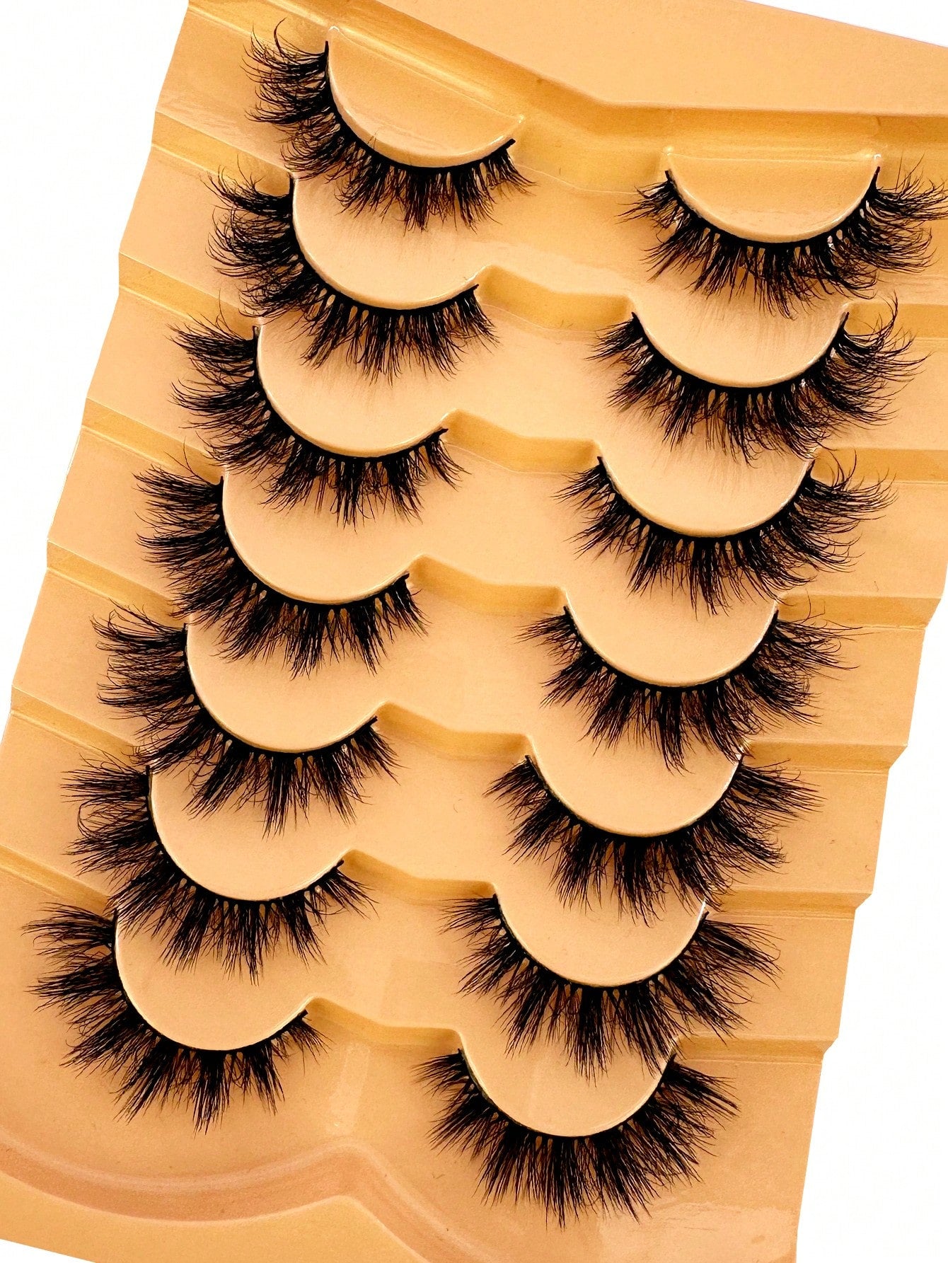 False Eyelashes Wispy Lashes Natural Look Fake Eyelashes Cat Eye Lashes Mink Fluffy Strip False Lashes Fox Eye Lashes Pack 7 Pairs Strip Lashes,Lashes,Eyelashes,Fake Lashes