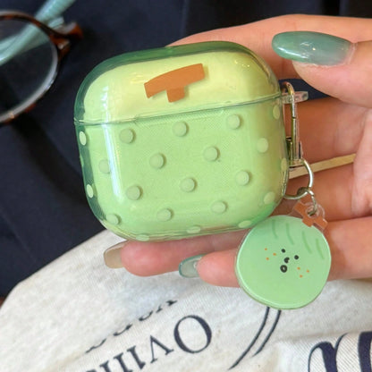 Fashion Creative 4-Color Transparent Polka Dot Fruit Pendant Earphone Case Compatible With AirPods 4, Cute Earphone Cover For Apple 2, 3, New Protective Case With Pendant For AirPods Pro 3, Korean Sty