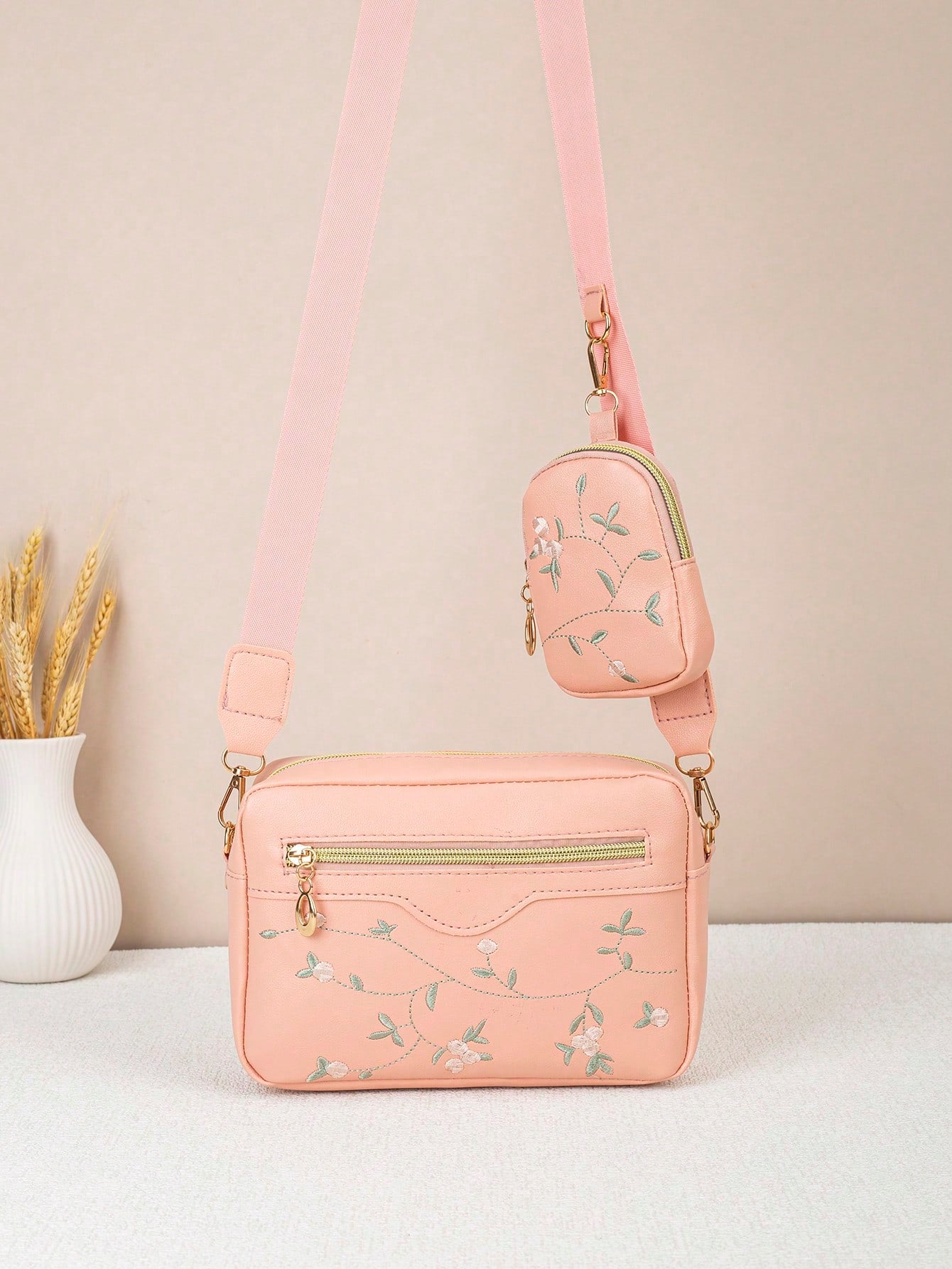 Fashion Embroidered Camera Bag Mother-Daughter Set 2026 New Casual Korean Style Textured Versatile Crossbody Bag For Women