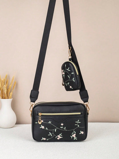 Fashion Embroidered Camera Bag Mother-Daughter Set 2026 New Casual Korean Style Textured Versatile Crossbody Bag For Women