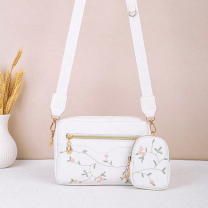 Fashion Embroidered Camera Bag Mother-Daughter Set 2026 New Casual Korean Style Textured Versatile Crossbody Bag For Women