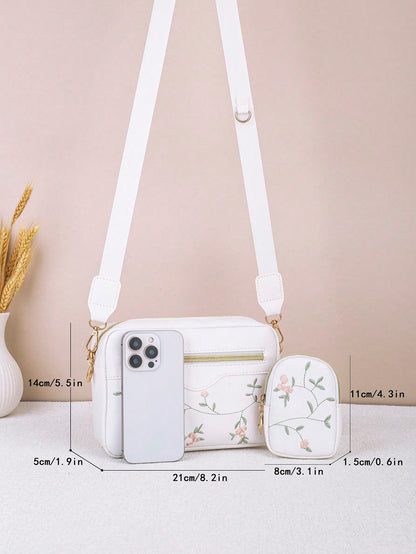 Fashion Embroidered Camera Bag Mother-Daughter Set 2026 New Casual Korean Style Textured Versatile Crossbody Bag For Women