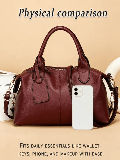 Fashion Large Crossbody Bag For Women Pu Leather Handbag Water Resistant Tote Bag Neutral Travel Bag For Commuting Gym Travel Essential Graduation