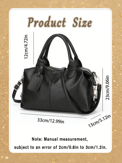 Fashion Large Crossbody Bag For Women Pu Leather Handbag Water Resistant Tote Bag Neutral Travel Bag For Commuting Gym Travel Essential Graduation