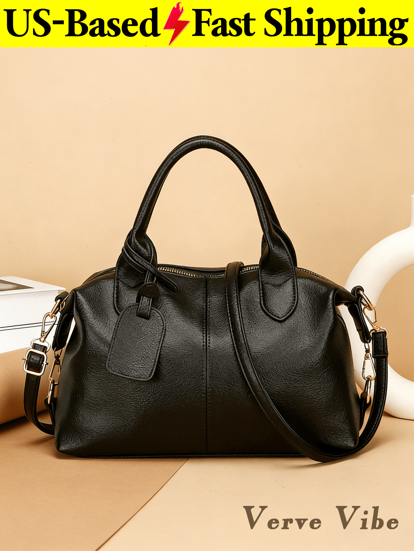 Fashion Large Crossbody Bag For Women Pu Leather Handbag Water Resistant Tote Bag Neutral Travel Bag For Commuting Gym Travel Essential Graduation
