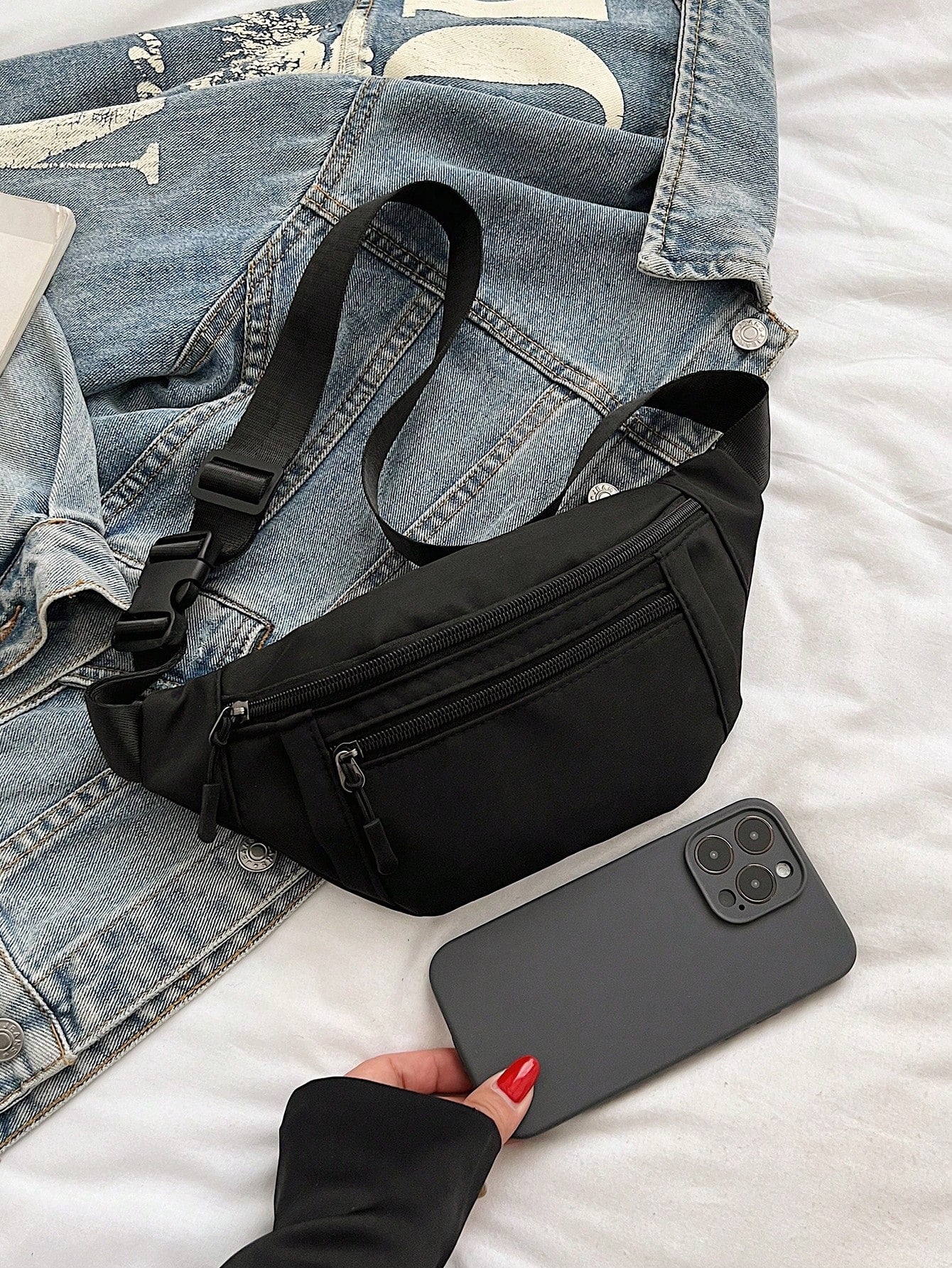 Fashion Versatile Solid Color Sports Waist Bag/Fanny Pack For Women