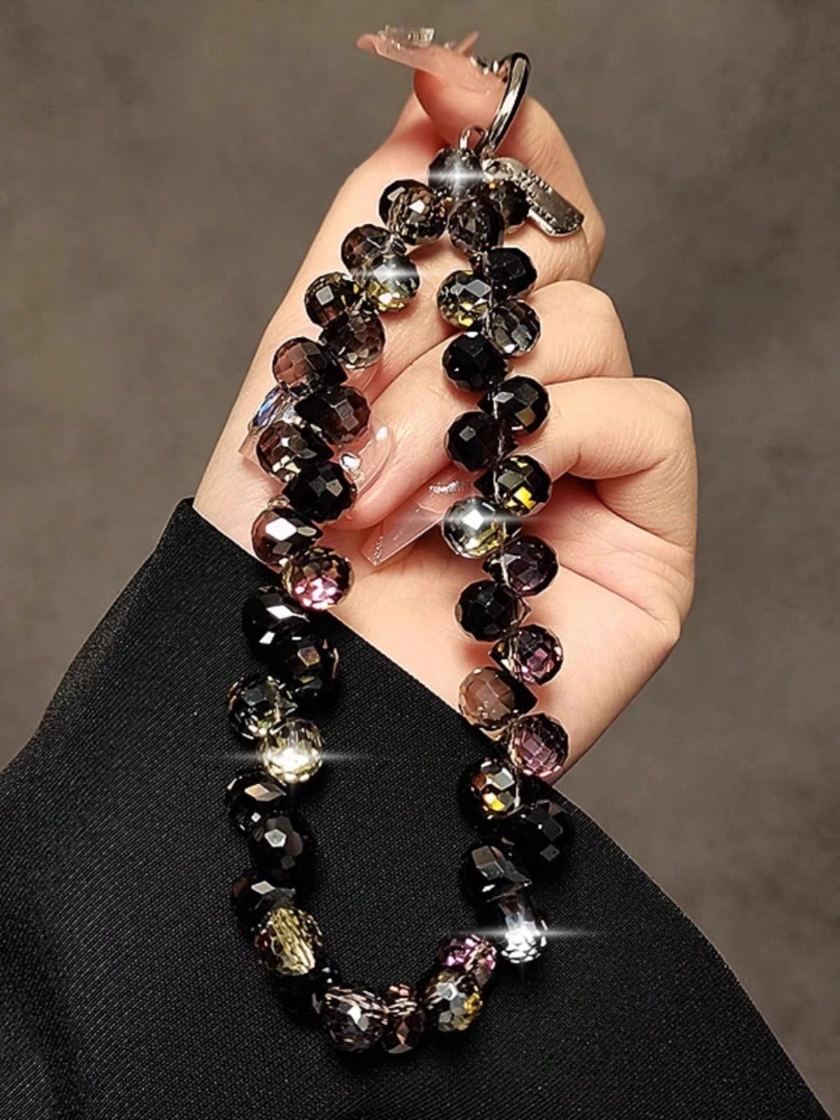 Fashionable Beaded Phone Wrist Strap, Universal Fit For All Smartphones, Luxury Beaded Decoration With Finger Ring Stand Gifts For Mother, Family, Friends, Birthday, Holiday Phone Charm, Phone Chain