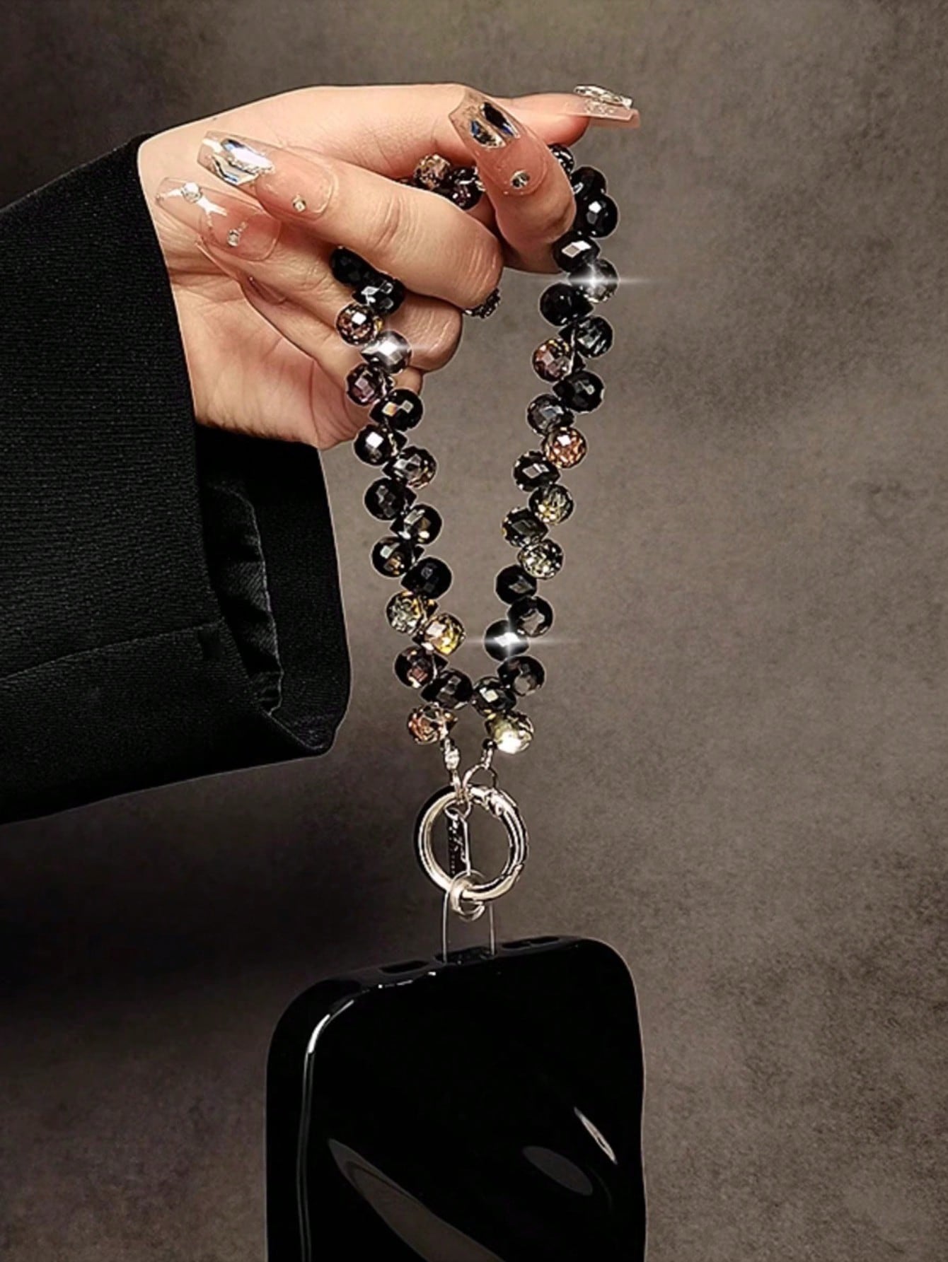 Fashionable Beaded Phone Wrist Strap, Universal Fit For All Smartphones, Luxury Beaded Decoration With Finger Ring Stand Gifts For Mother, Family, Friends, Birthday, Holiday Phone Charm, Phone Chain