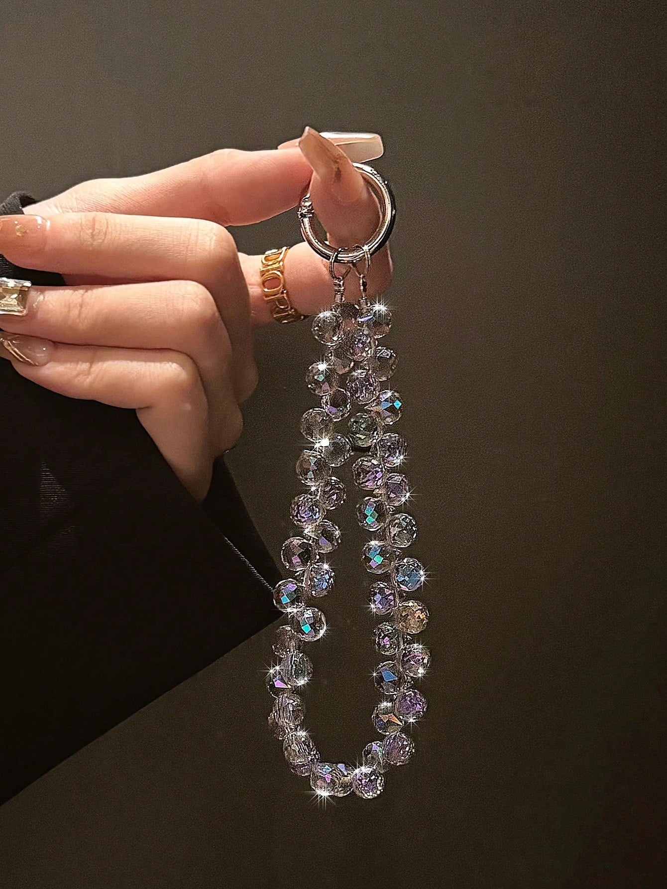 Fashionable Beaded Phone Wrist Strap, Universal Fit For All Smartphones, Luxury Beaded Decoration With Finger Ring Stand Gifts For Mother, Family, Friends, Birthday, Holiday Phone Charm, Phone Chain