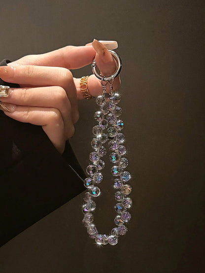 Fashionable Beaded Phone Wrist Strap, Universal Fit For All Smartphones, Luxury Beaded Decoration With Finger Ring Stand Gifts For Mother, Family, Friends, Birthday, Holiday Phone Charm, Phone Chain