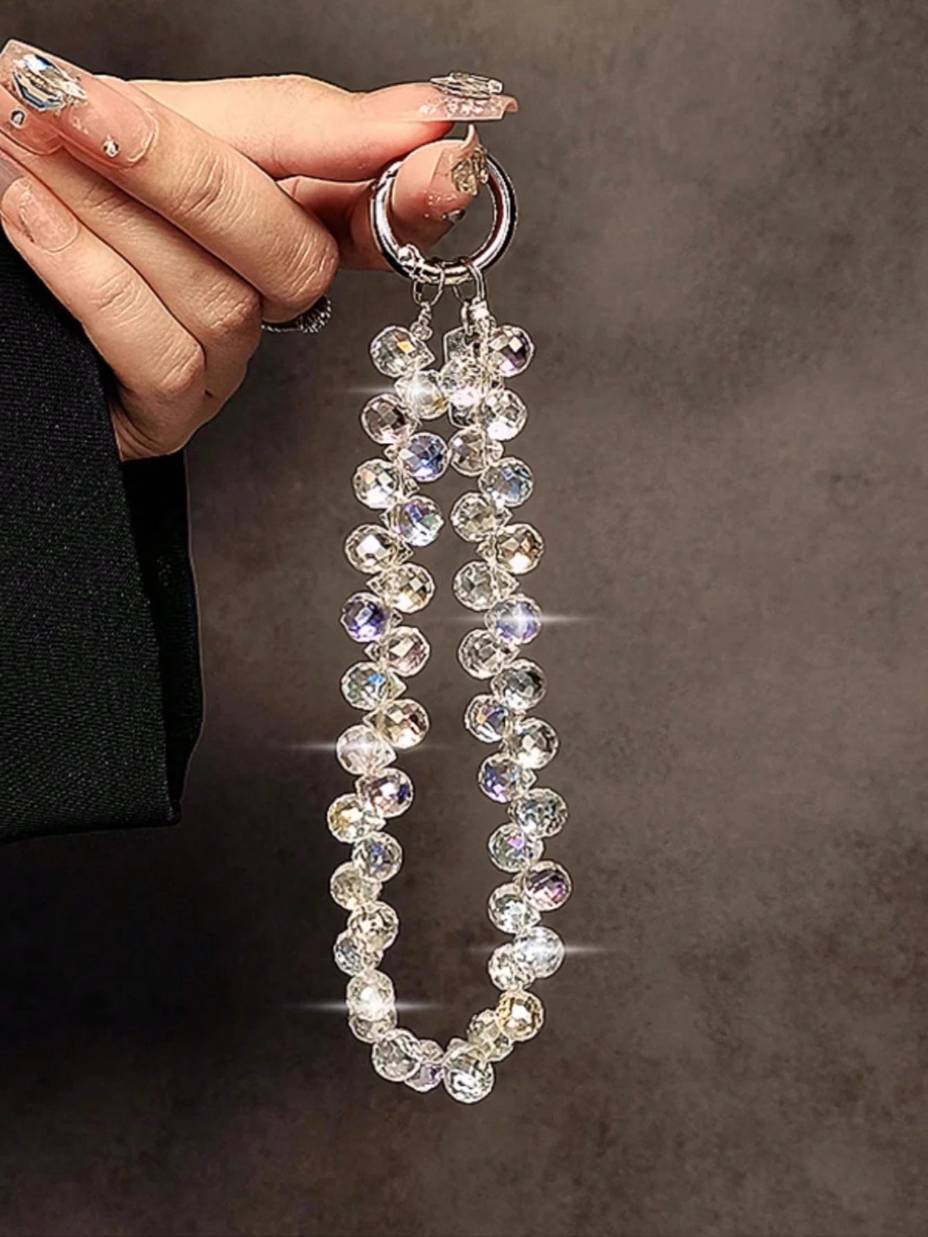 Fashionable Beaded Phone Wrist Strap, Universal Fit For All Smartphones, Luxury Beaded Decoration With Finger Ring Stand Gifts For Mother, Family, Friends, Birthday, Holiday Phone Charm, Phone Chain
