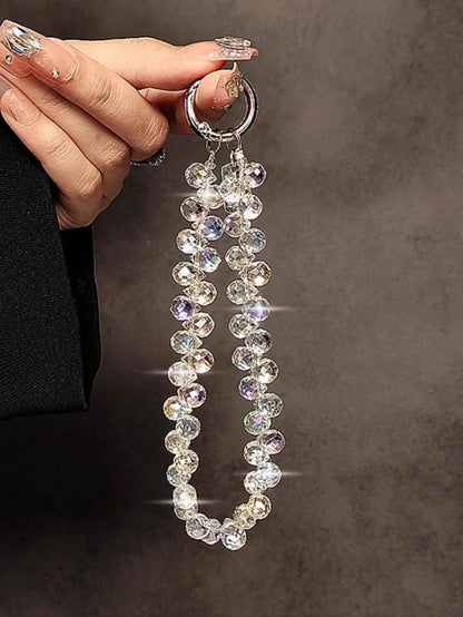 Fashionable Beaded Phone Wrist Strap, Universal Fit For All Smartphones, Luxury Beaded Decoration With Finger Ring Stand Gifts For Mother, Family, Friends, Birthday, Holiday Phone Charm, Phone Chain