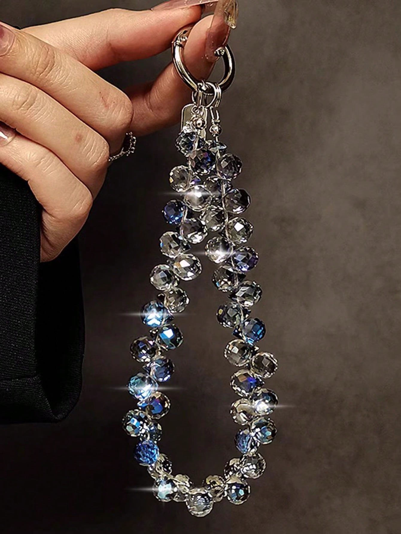 Fashionable Beaded Phone Wrist Strap, Universal Fit For All Smartphones, Luxury Beaded Decoration With Finger Ring Stand Gifts For Mother, Family, Friends, Birthday, Holiday Phone Charm, Phone Chain
