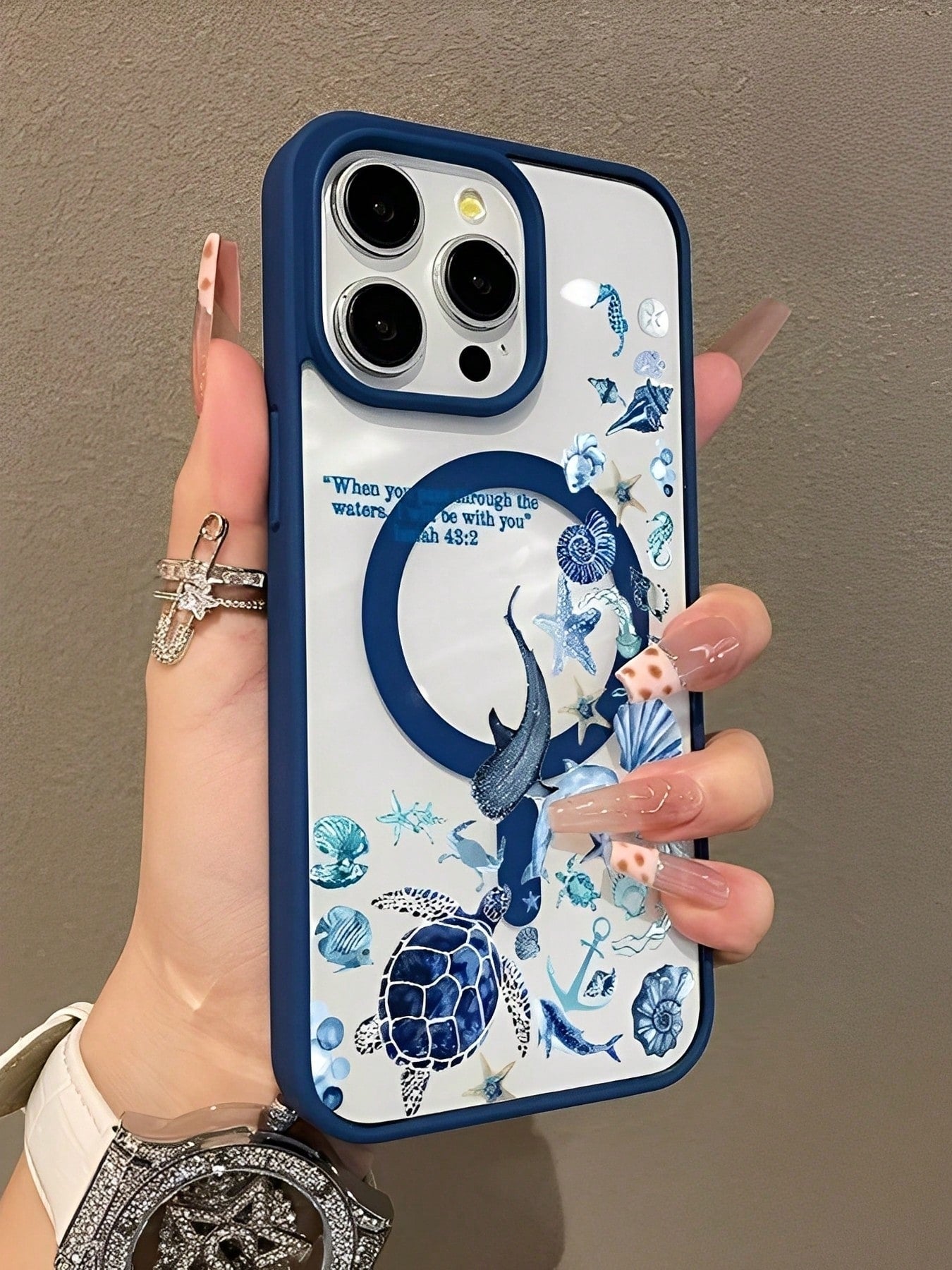 Fashionable Magnetic Protective Case With Blue Whale Shark Bible, Ultra-Thin And Shockproof, A Cute Choice For Girls. For IPhone 17, 17 Air, 17 Pro, 17 Pro Max, 16, 15, 14 Pro Max, 13, 12, 11 Plus, An