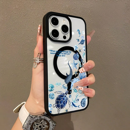 Fashionable Magnetic Protective Case With Blue Whale Shark Bible, Ultra-Thin And Shockproof, A Cute Choice For Girls. For IPhone 17, 17 Air, 17 Pro, 17 Pro Max, 16, 15, 14 Pro Max, 13, 12, 11 Plus, An
