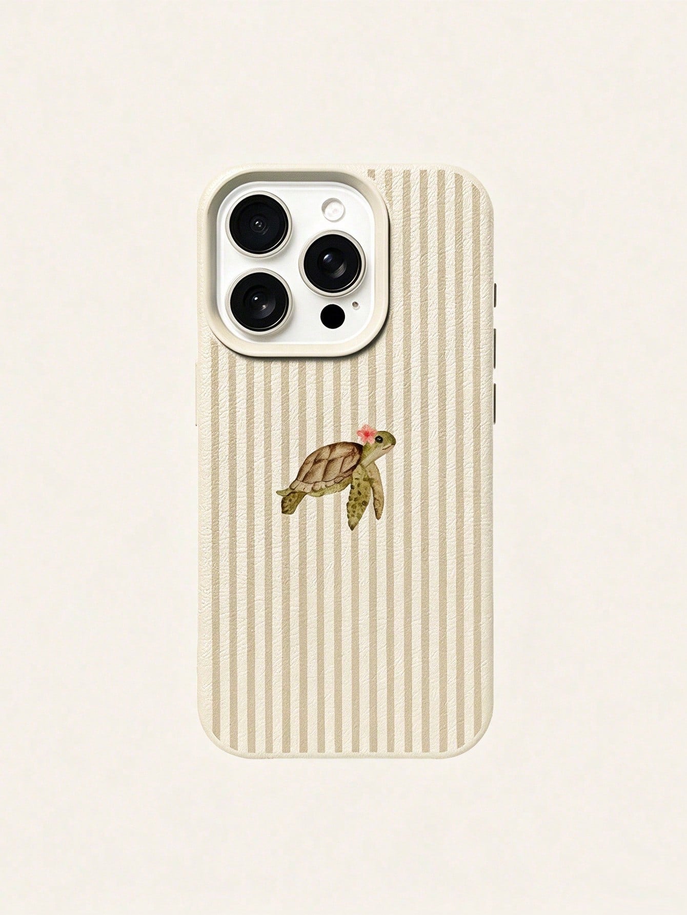 Fashionable Personalized Minimalist Turtle Ocean Element TPU Phone Case, Light Brown Striped Floral Turtle Pattern, Suitable For IPhone17/17Pro/17ProMax/16/16Pro/16ProMax/15/15Pro/15ProMax/14/13/12/11