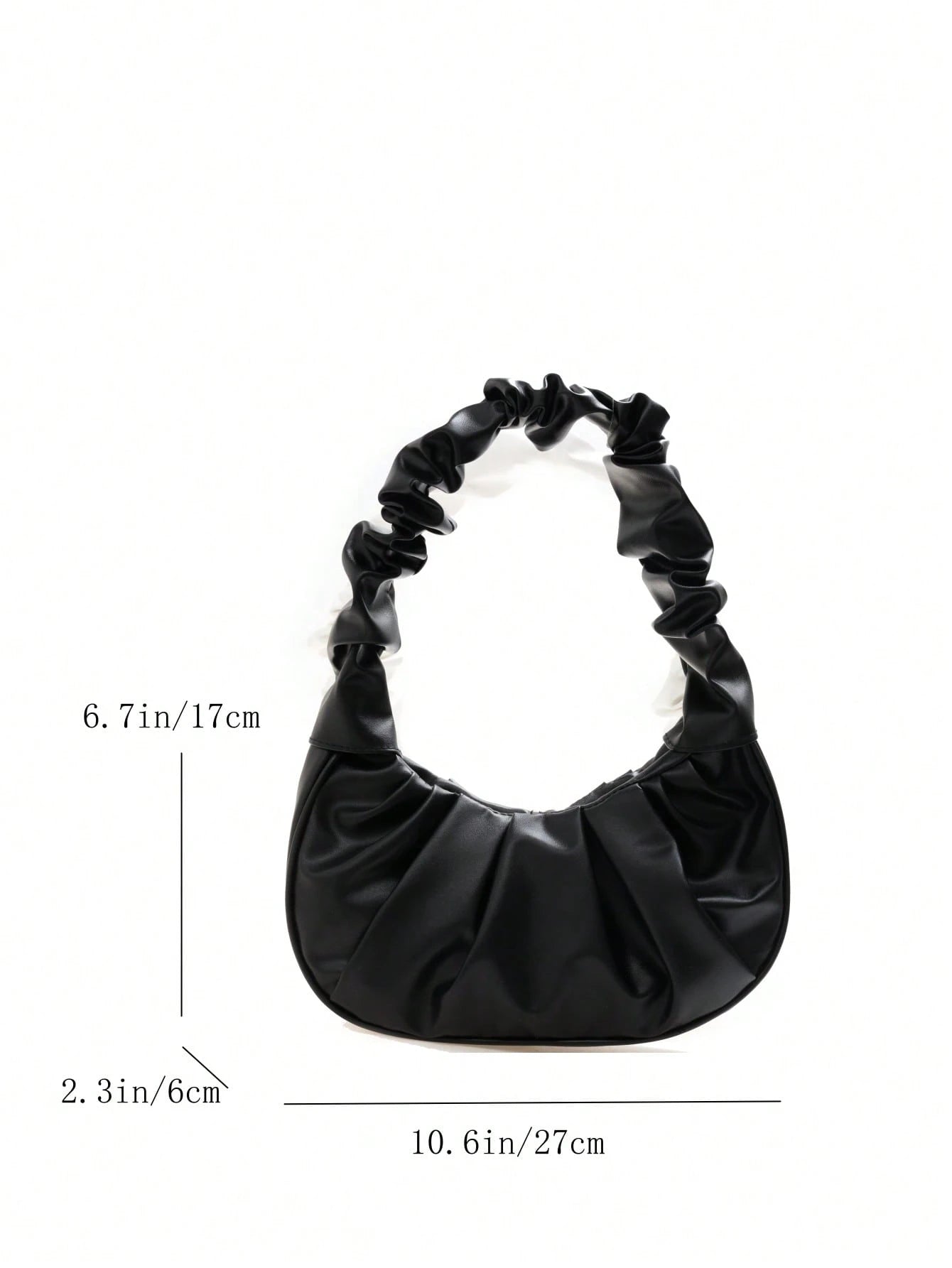 Fashionable Solid Color Cloud-Like Ruched Ladies Shoulder Bag, Multi-Purpose Handbag