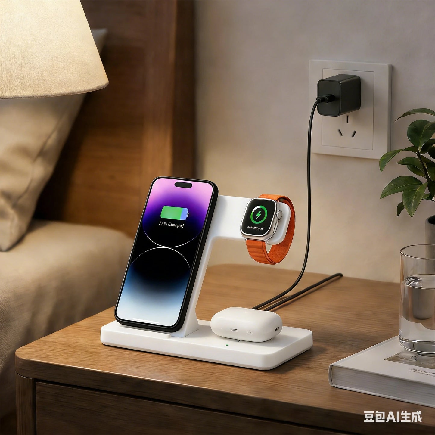 Fast Charging 3-In-1 Wireless Charging Stand, 15W 3-In-1 Wireless Charging Station For Phone, Watch, And Earbuds Compatible With IPhone 17/16/15/14/13/12/11/Pro/Max/XS/XR/X/8/Plus, 11/10/9/8/7/6/5/4/3