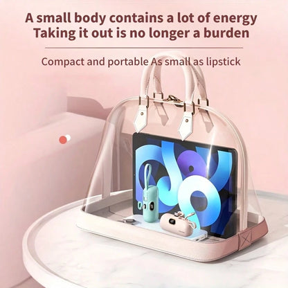 Fast Charging Portable Power Supply Mini 5000mAh Power Bank, 22.5W Fast-Charging Phone Charger, Built-In Charging Plug And Output Cable, LCD Smart Display, Plug Compatible With IPhone 14/13/12/11/10 M