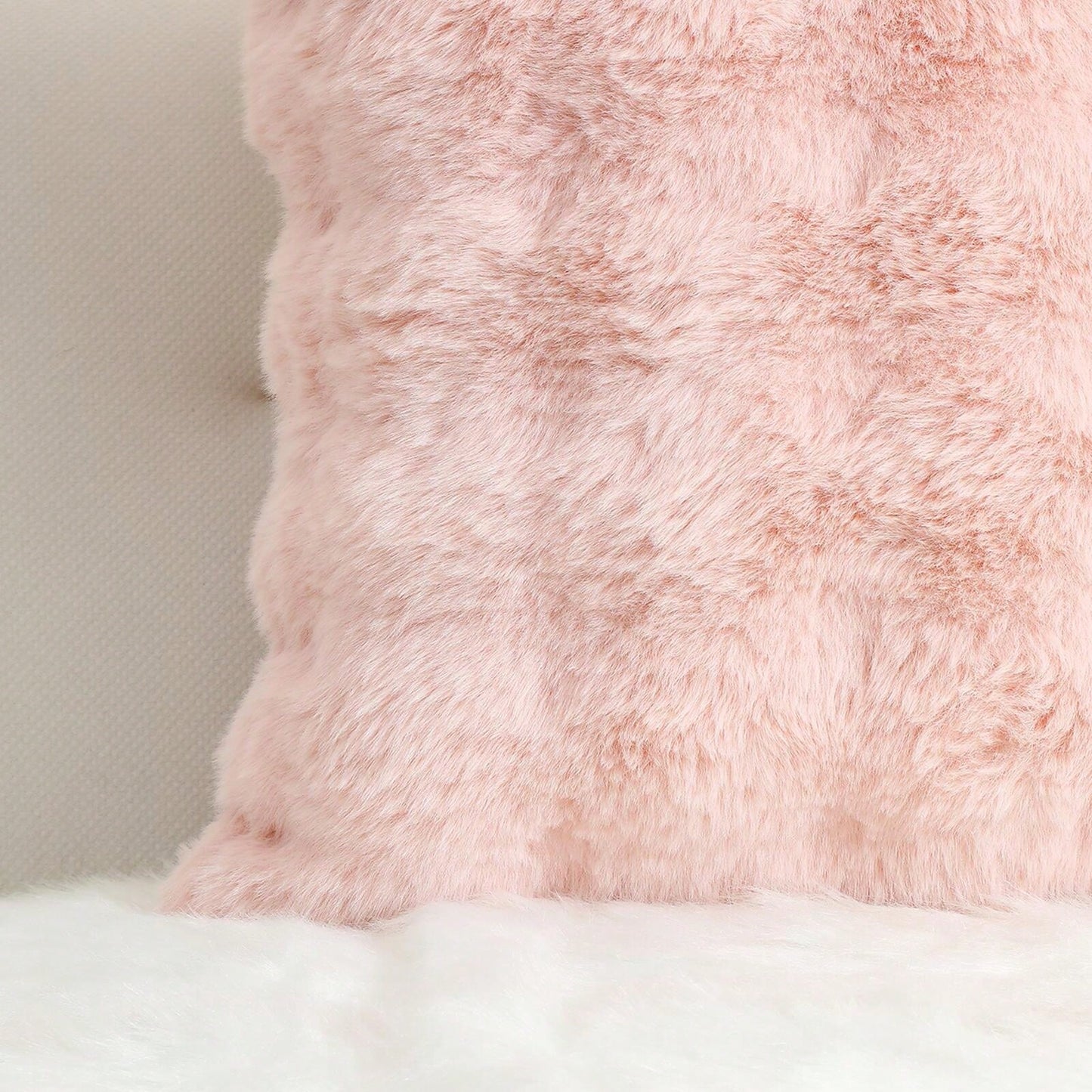 Faux Rabbit Fur Bubble Throw Pillow Cover Double Side Thick Plush Dense Fuzzy Decorative Cushion Covers For Couch Bedroom