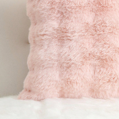 Faux Rabbit Fur Bubble Throw Pillow Cover Double Side Thick Plush Dense Fuzzy Decorative Cushion Covers For Couch Bedroom