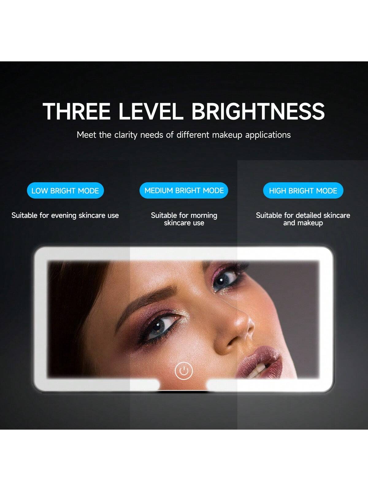 Fccemc Ultra Thin LED Car Makeup HD Mirror Sunshade Makeup Hanging Mirror USB Charge Sun Visor Dimmable Touchscreen Auto Interior Vanity Mirror For Women