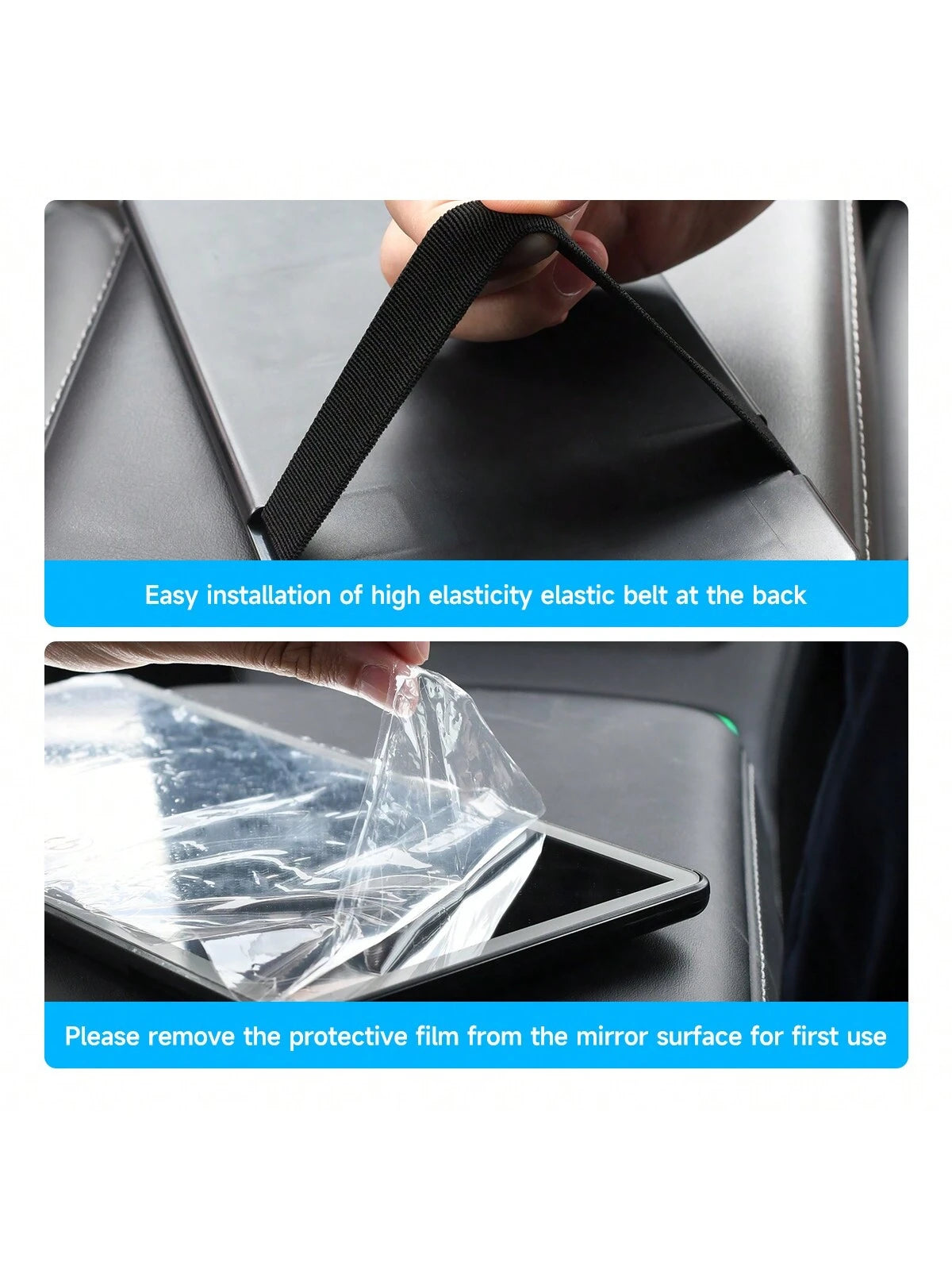 Fccemc Ultra Thin LED Car Makeup HD Mirror Sunshade Makeup Hanging Mirror USB Charge Sun Visor Dimmable Touchscreen Auto Interior Vanity Mirror For Women