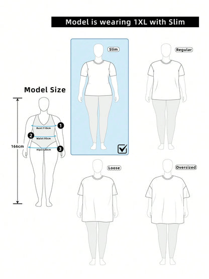 Firerie Women's Plus Size Solid Color One Shoulder Asymmetric Hem Fitted T-Shirt